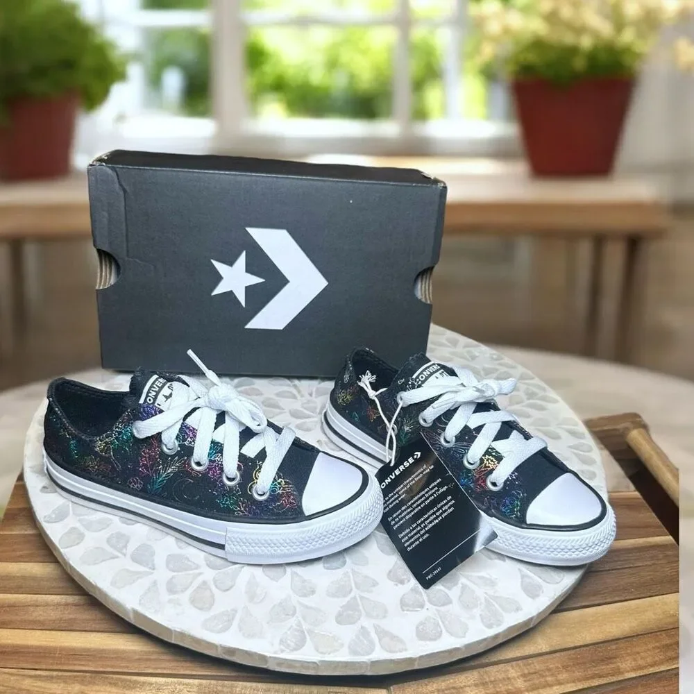 Converse Chuck Taylor All Star CTAS Low PS “Butterfly Shine” Kids Size 11